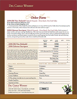 A preview of our order form